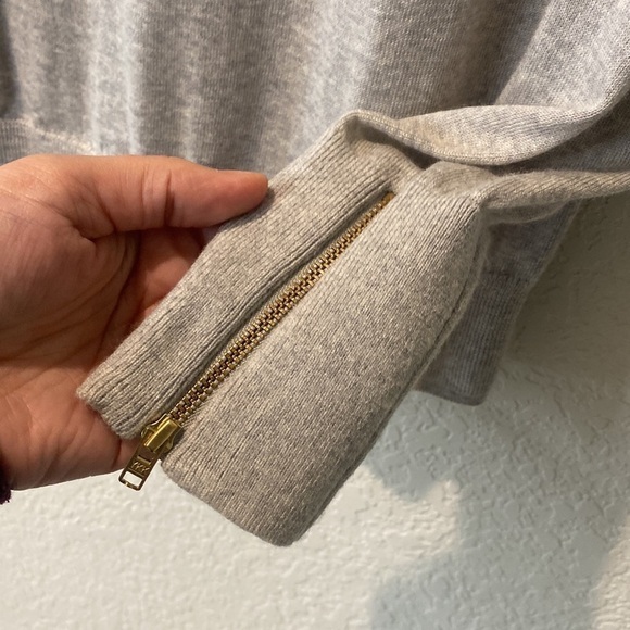 J. Crew Gray Merino Wool Tippi Turtleneck Sweater with Ruffle Detail - XS - Picture 4 of 8